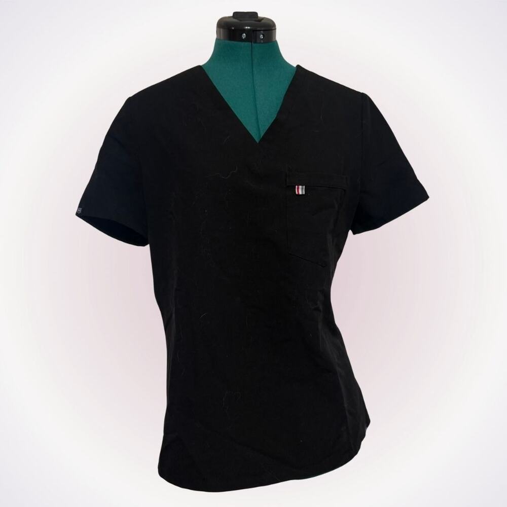 MediClo Black Recycled Scrub Top | Sz S